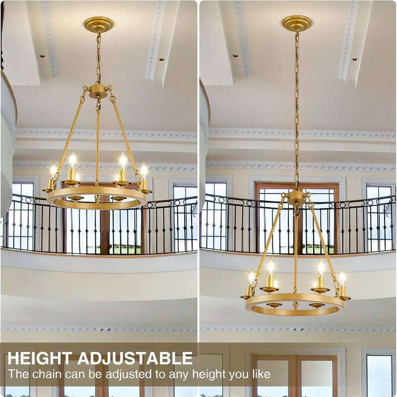 Luxury Wheel Chandelier, 16-54 Lights Single or Double Layer Round Pendant Light