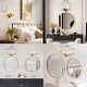 preview thumbnail 3 of 25, Fenro Modern 3-Light Luxury Brass Bathroom Vanity Light Textured Glass Wall Sconce