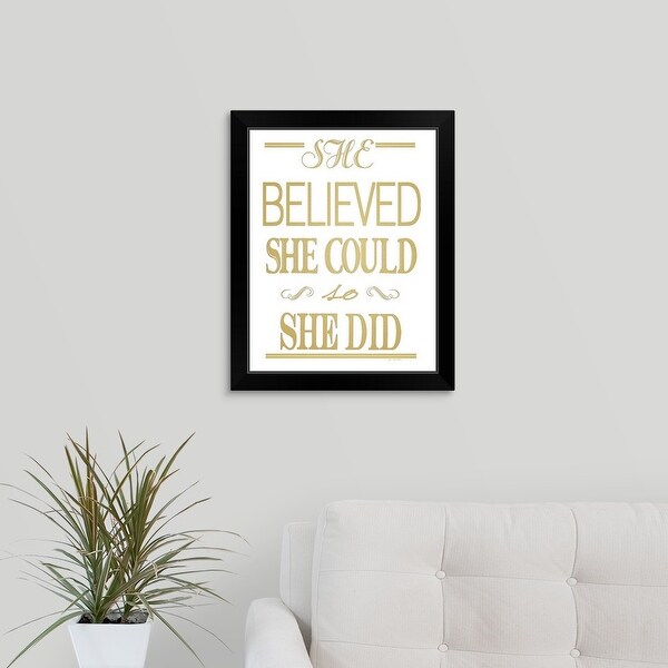 Jo Moulton Economy Framed Print with Standard Black Frame entitled Gold She Did