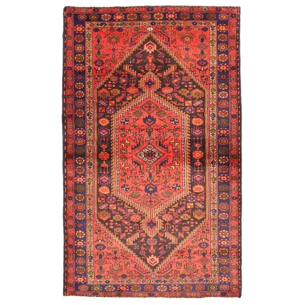 ECARPETGALLERY Hand-knotted Andelz Black Wool Rug - 4'6 x 7'4