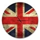 preview thumbnail 2 of 8, Designart 'Vintage UK Flag' Oversized Global Wall CLock