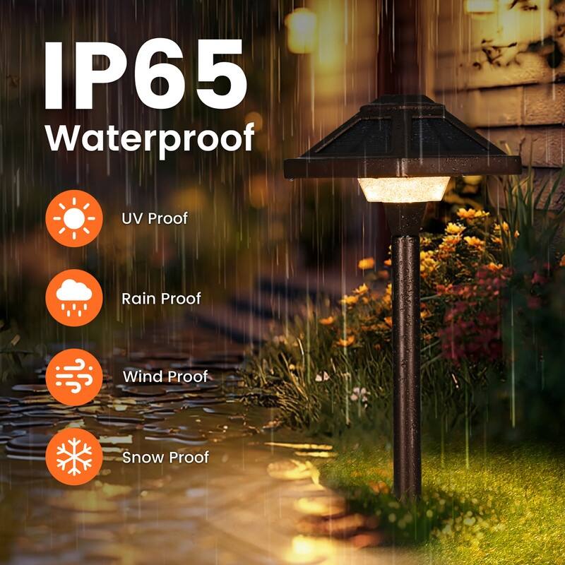 FKHouse Aluminum Alloy Warm White Solar LED Waterproof Path Light