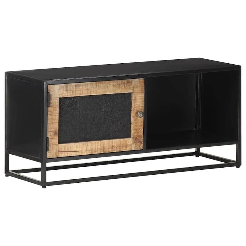 vidaXL TV Stand 35.4"x11.8"x15.7" Rough Mango Wood - 35.4" x 11.8" x 15.7"