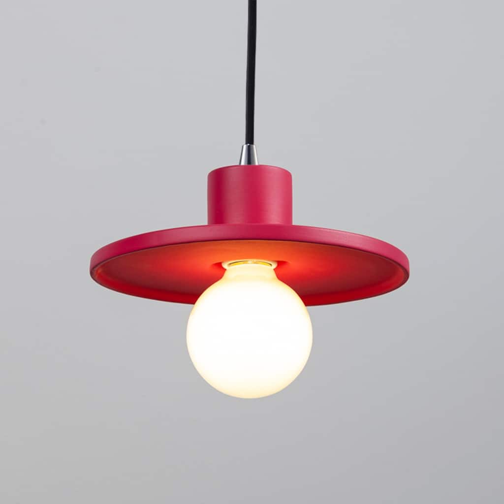Justice Design Group Ceramic Saucer Pendant - Cerise