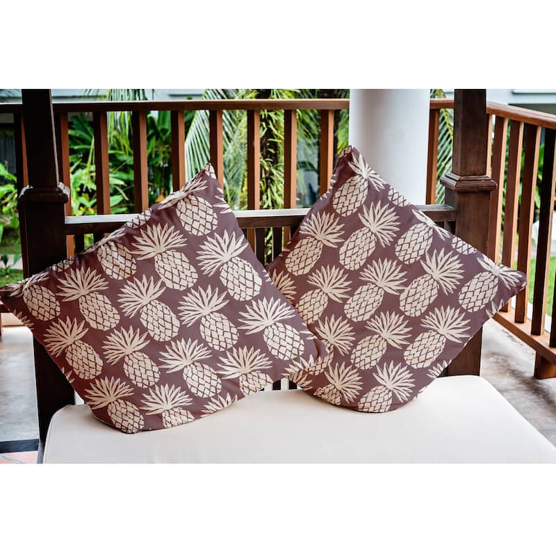 Pineapple Pattern Nautical Indoor/Outdoor Throw Pillow