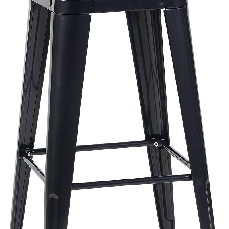 AC Pacific 30 Inch Industrial Stackable Metal BarStools Set of 4