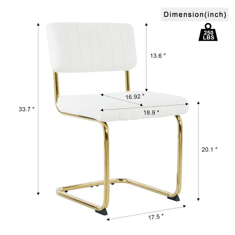 Modern Fabric 4 Piece Kitchen Dining Chair Set with Upholstered, Gold Metal Legs for Dining Room Kitchen Living Room Bedroom