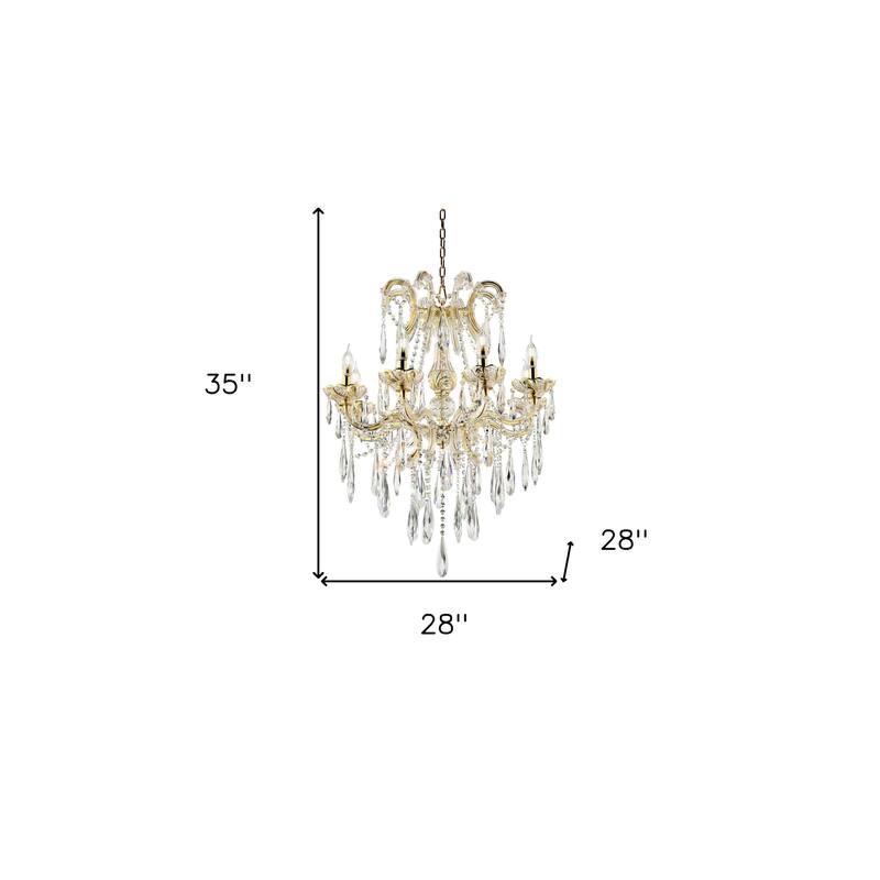 HomeRoots Candle Style Empire Transparent Glass Led Ceiling Light - 28' X '35' X '28