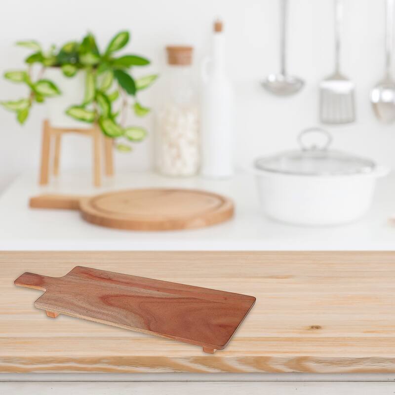 IH Casa Decor Acacia Wood Rect. Serving Board On Stand - Brown