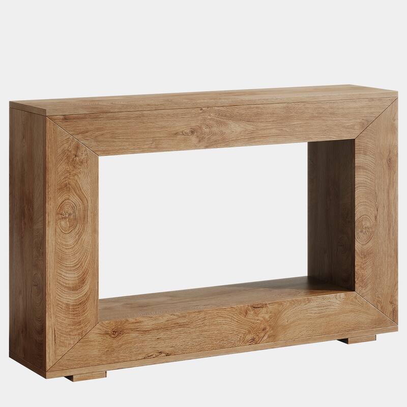 47" Farmhouse Console Table with Storage and Open Shelf for Hallway