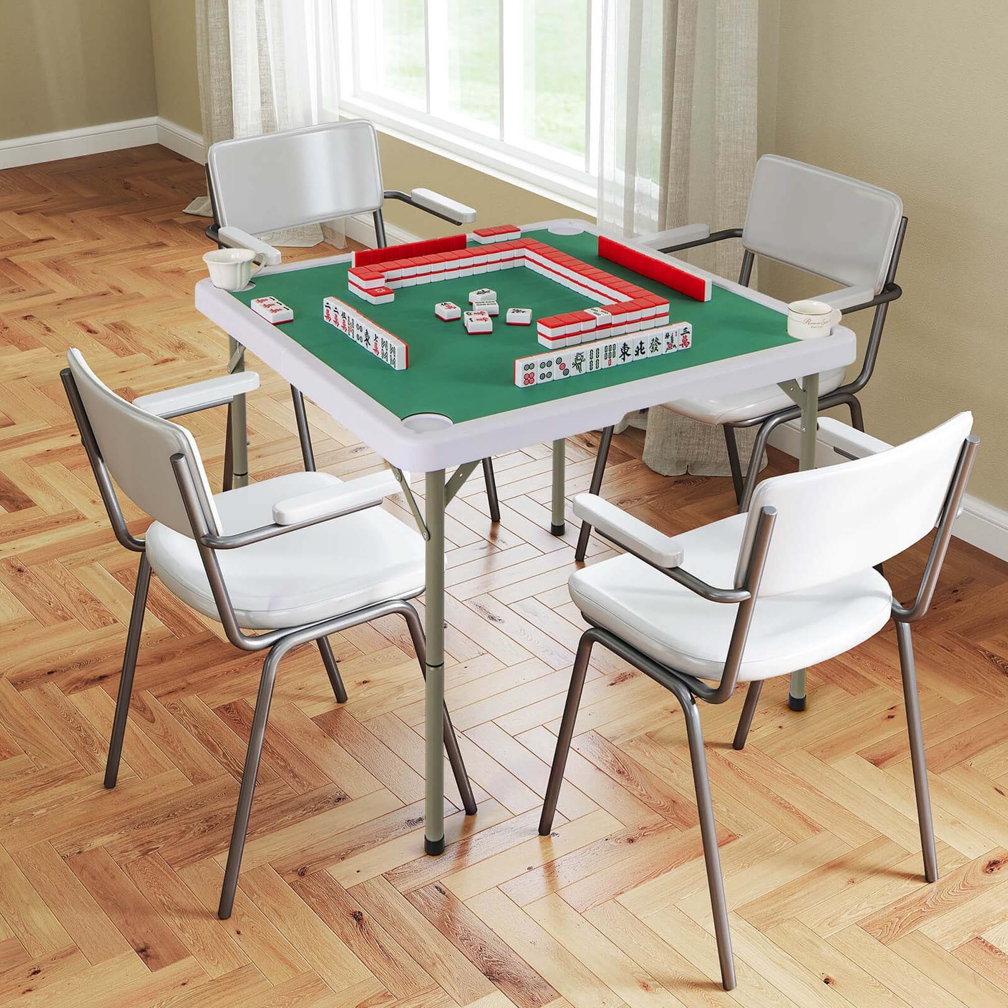 Karn Ligne Jeu Moon avec chaises de jeu - Table de jeu ronde 100 cm en hêtre massif - Table et chaises pliantes avec chiffon professionnel pour Poker, Bridge et cartes Karn Ligne Jeu Moon avec chaises de jeu - Table de jeu ronde 100 cm en hêtre massif - Table et chaises pliantes avec chiffon professionnel pour Poker, Bridge et cartes