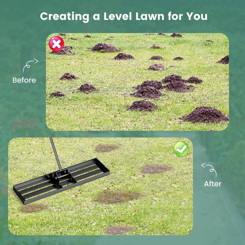 Costway Lawn Leveling Rake 36" x 10" Heavy Duty Level Lawn Tool for - See Details