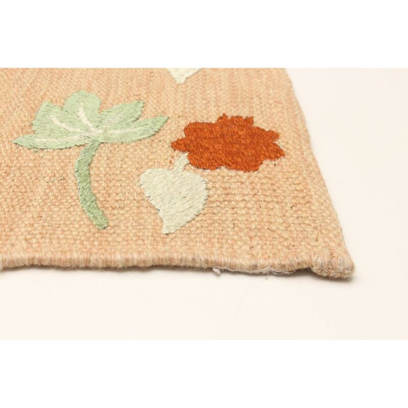 ECARPETGALLERY Flat-Weave Ankara FW Cream Silk, Wool Kilim - 5'11 x 8'8