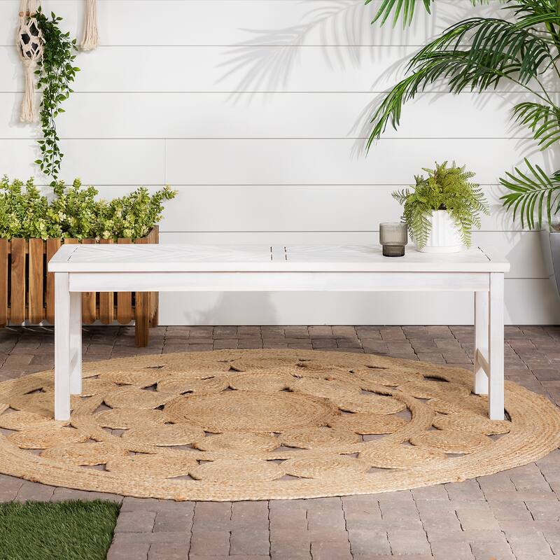Walker Edison Elephant Point Acacia Wood Chevron Bench