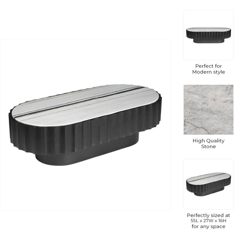 Marble Accent Table with Sleek Tapered Base Modern Minimalist Design