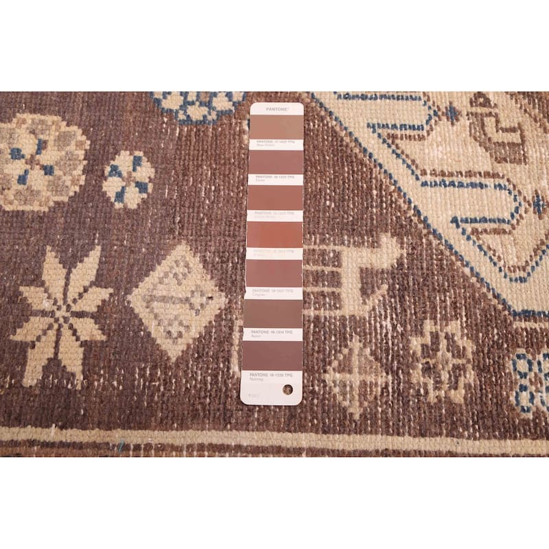 ECARPETGALLERY Hand-knotted Antalya Vintage Brown Wool Rug - 4'1 x 10'9