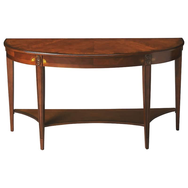 Astor 54"W Wood Demilune Console Table - Olive Ash