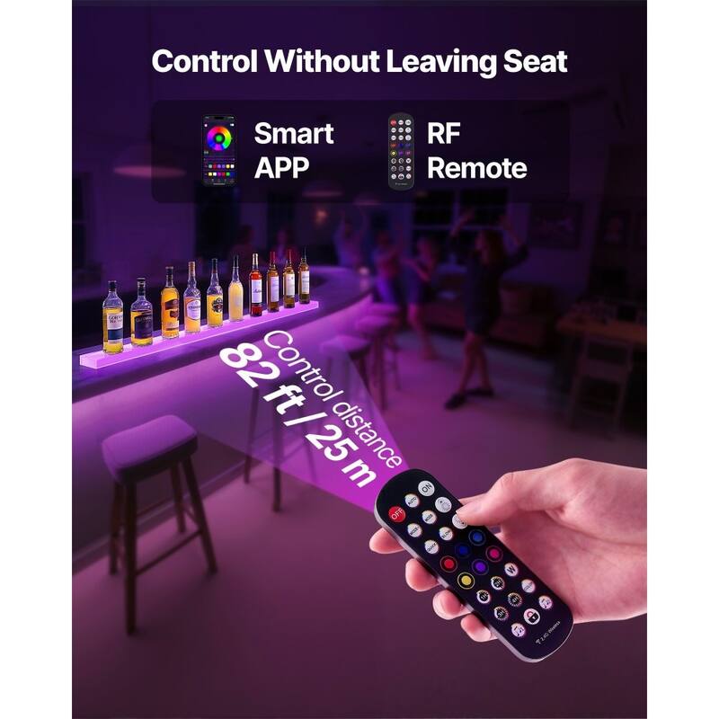 Acrylic LED Wine Bottle Shelf Wall-Mount with Remote