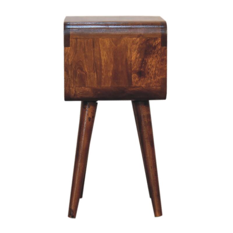 Artisan Furniture Solid Wood Mini Chestnut Curved Open Nightstand