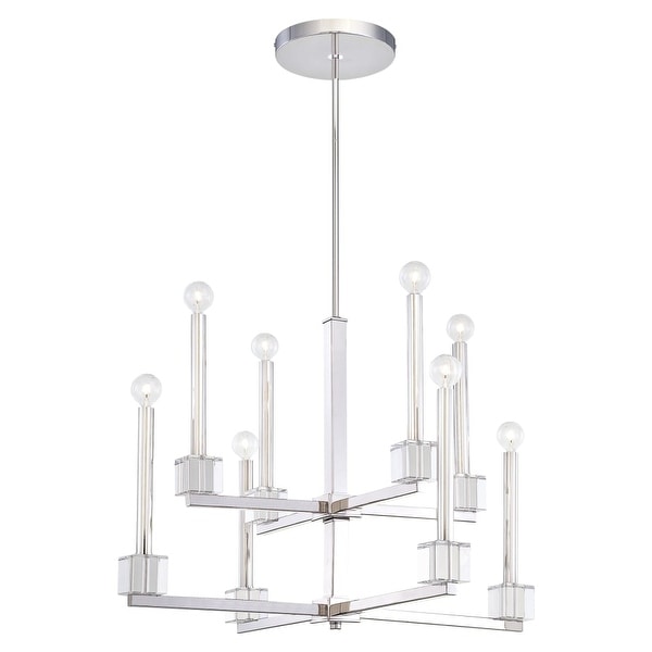 Metropolitan N6871 8-Light 2 Tier Candle Style Chandelier from the Chadbourne Collection - Polished Nickel