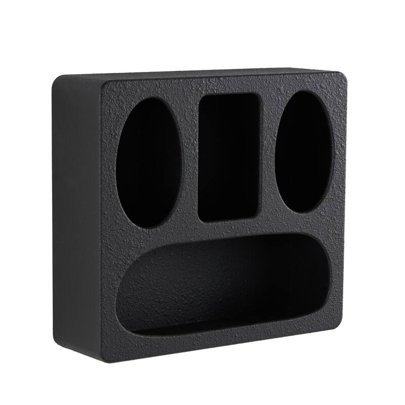 Cream or Black Wood 4 Shelf Geometric Room Wall Shelf