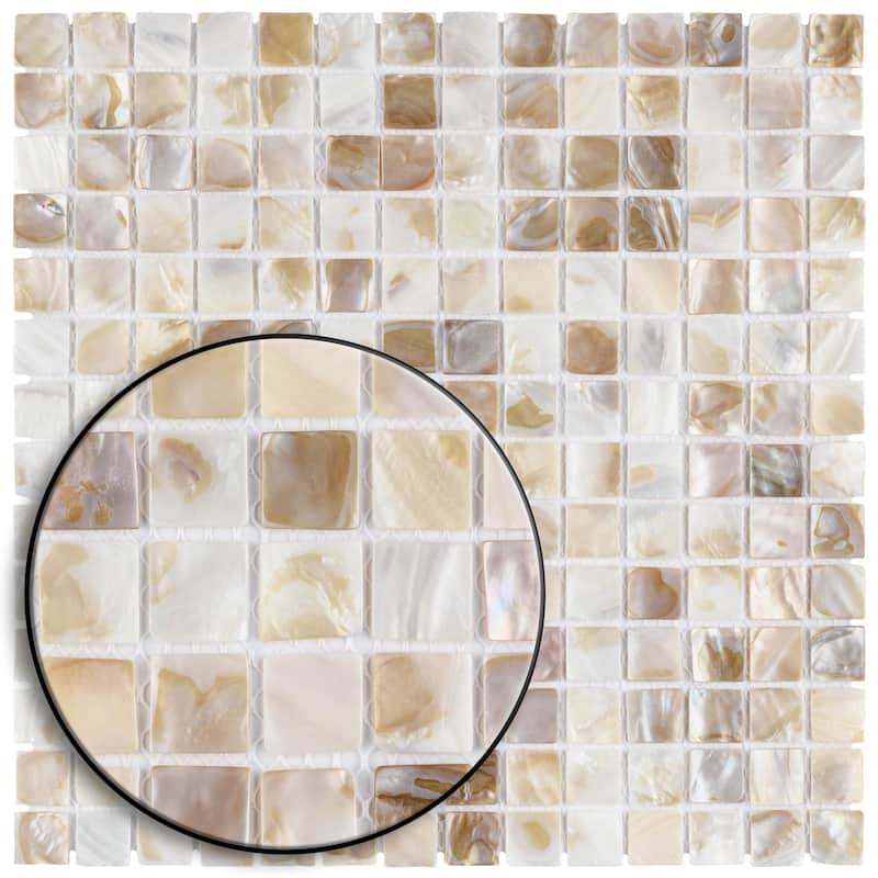 Merola Tile Conchella Square Natural 12" x 12" Natural Shell Wall Tile