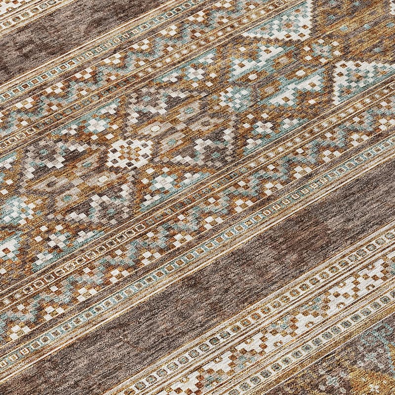 Machine Washable Indoor/ Outdoor Chantille Tribal Boho Rug