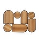 preview thumbnail 3 of 4, Brown Bamboo Shapes Geometric Wall Decor with Slatted Wood Design