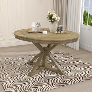 Retro Functional Extendable Dining Table with a 12" Leaf for Dining ...