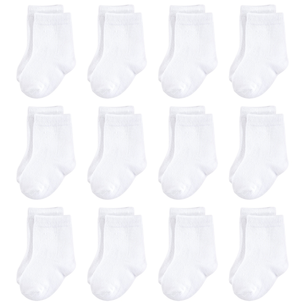 Touched by Nature Baby Unisex Organic Cotton Socks, White 12-Pack