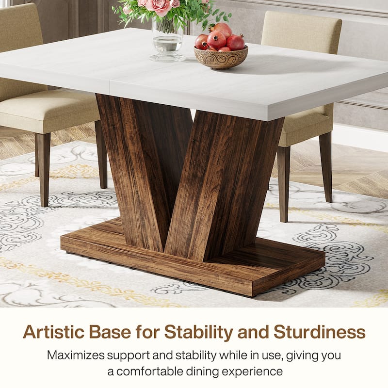 47 Inches Small Farmhouse Dining Table for 4 - N/A