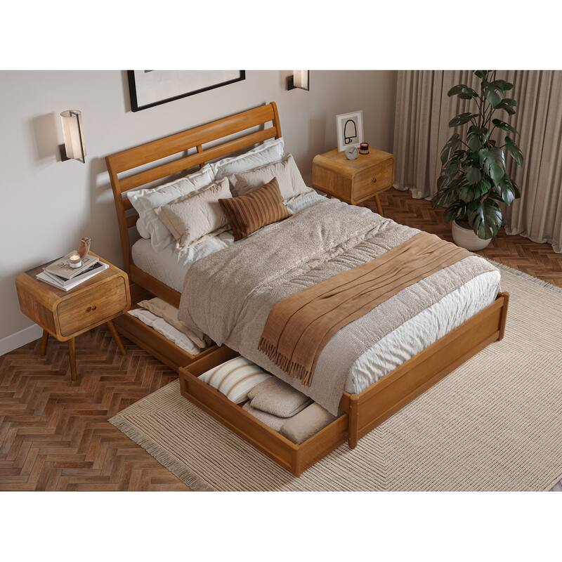 Emelie Platform Bed with Panel Footboard and Storage Drawers