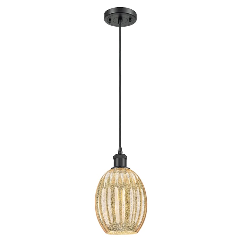 Innovations Lighting Endless Possibilities Ballston - Preston - 1 Light 6" Bulb Shade Cord Hung Mini Pendant - Mercury/Matte Black