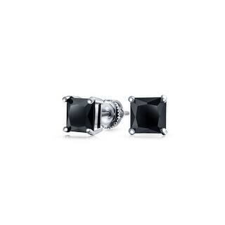 Black Cubic Zirconia Earrings Online At Our Best Bling Jewelry Princess Cut Black Cz Back Stud Earrings 925 Sterling Silver 5mm