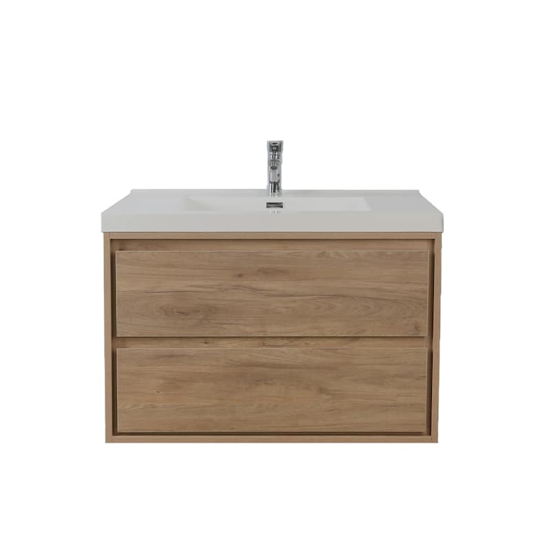 Sage 36" wall mounted bathroom vanity with single basin acrylic top