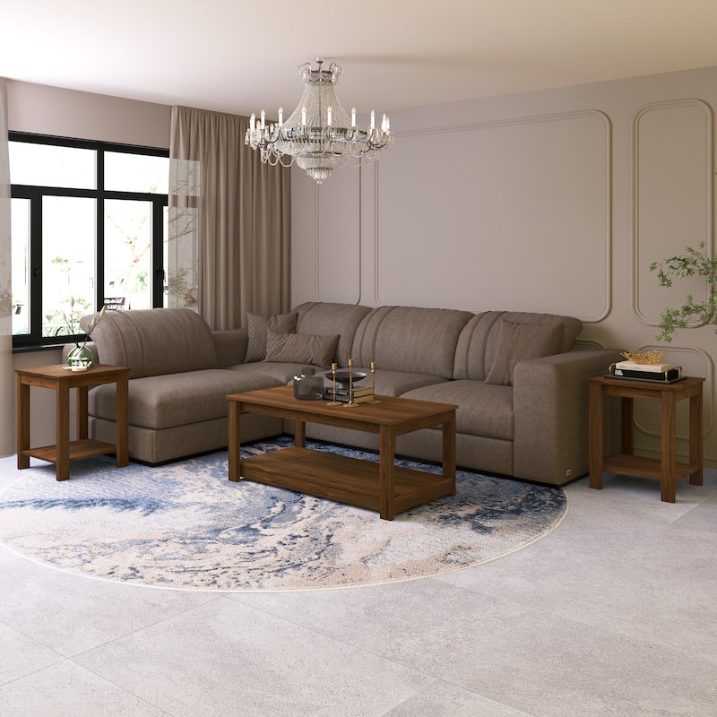 CraftPorch Classic 3- Pieces Coffee Table Set