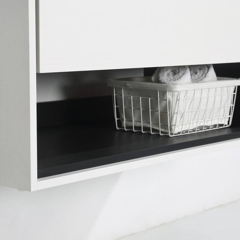 24"/30"/32"/36" Floating Bathroom Vanity Set with Ceramic Sink
