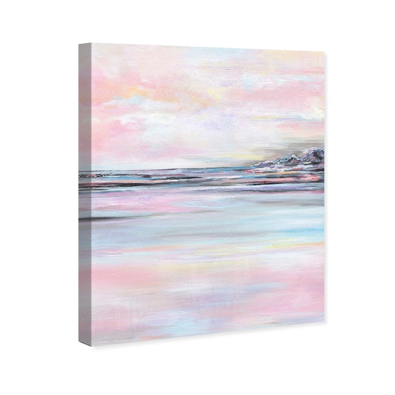 Wynwood Studio Nature and Landscape Pastel Morning Pink and Pastel Pink Nautical & Coastal Wall Art Canvas Print