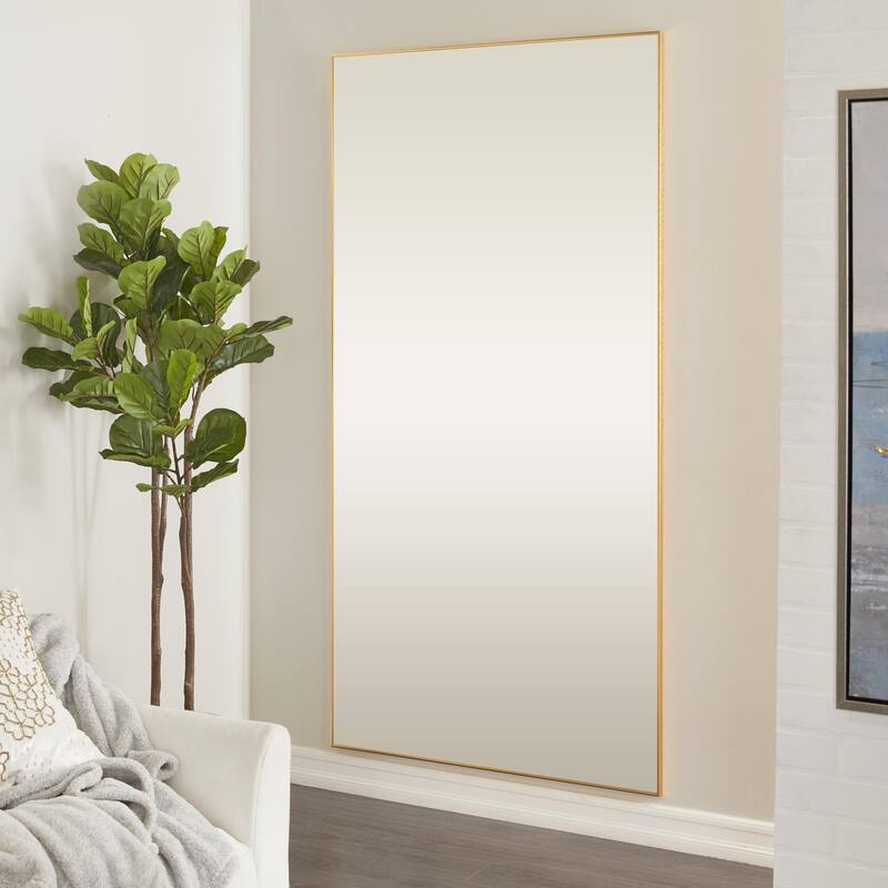 CosmoLiving by Cosmopolitan Gold Metal Room Wall Mirror with Thin Frame