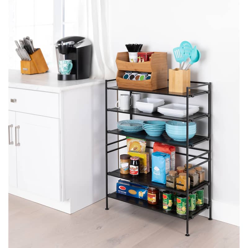 Seville Classics 9-Pair 3-Tier White Resin Slat Metal Frame Stackable Shoe Rack