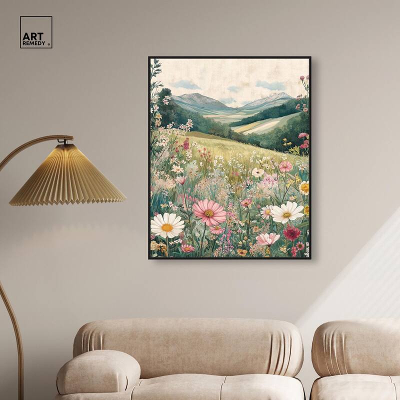 Floral Valley Vista Canvas by Art Remedy