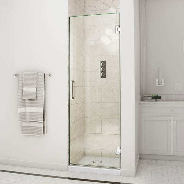 slide 2 of 11, DreamLine Unidoor 23 in. W x 72 in. H Frameless Hinged Shower Door - 23" W