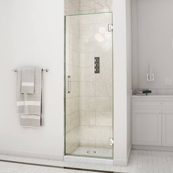 slide 2 of 11, DreamLine Unidoor 29 in. W x 72 in. H Frameless Hinged Shower Door - 29" W
