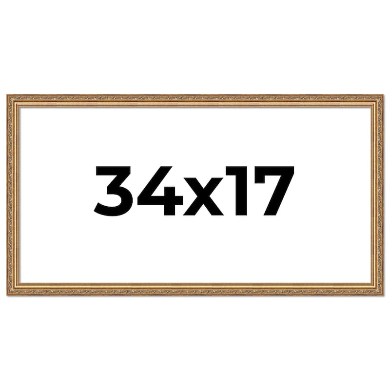 34x17 Frame Red Solid Wood Picture Frame Width 1.75 Inches | Interior Frame Depth 1 13/16 Inches