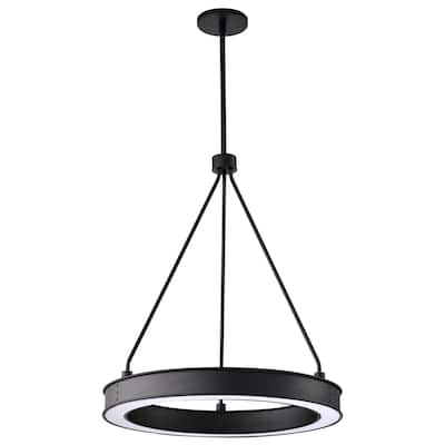 Longford 20 Inch LED Pendant Textured Black Acrylic Lens - Textured Black