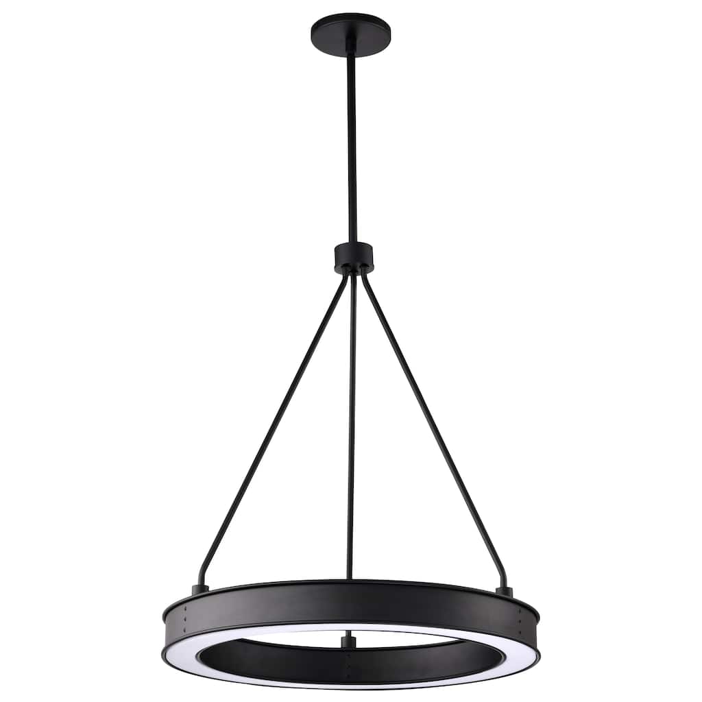 Longford 20 Inch LED Pendant Textured Black Acrylic Lens - Textured Black