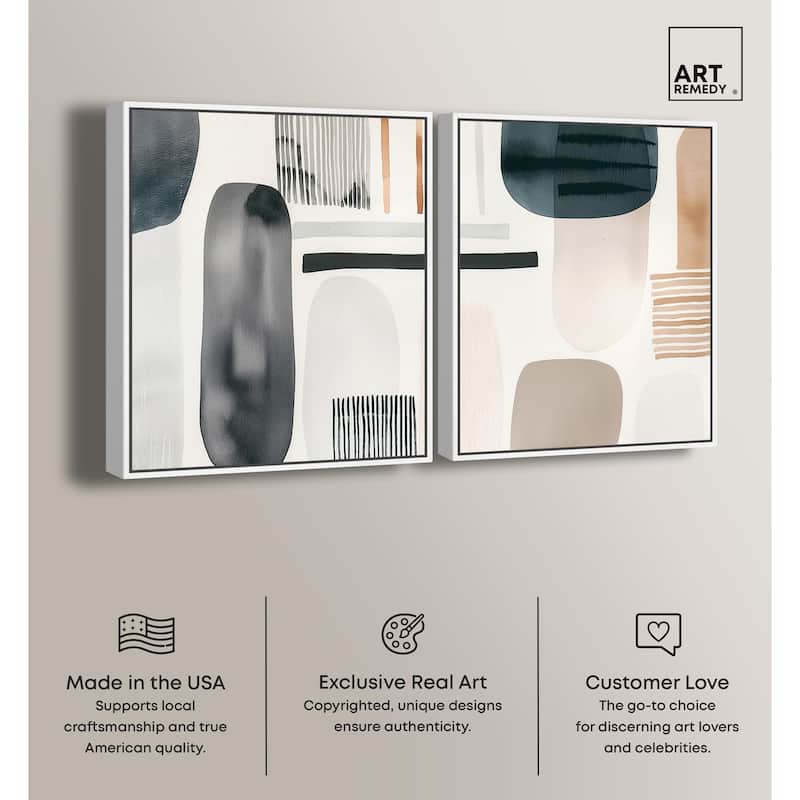Floating Shapes I Canvas Set of 2 by Art Remedy