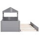 preview thumbnail 9 of 7, Gray Twin House Low Loft Bed with Trundle