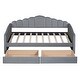 preview thumbnail 4 of 37, Velvet Twin Daybed with Storage Drawers and USB Ports, Upholstered Sofa Bed