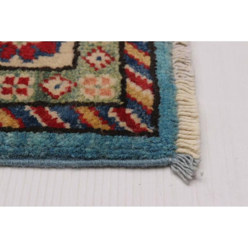 ECARPETGALLERY Hand-knotted Uzbek Ghazni Sky Blue Wool Rug - 2'9 x 9'7